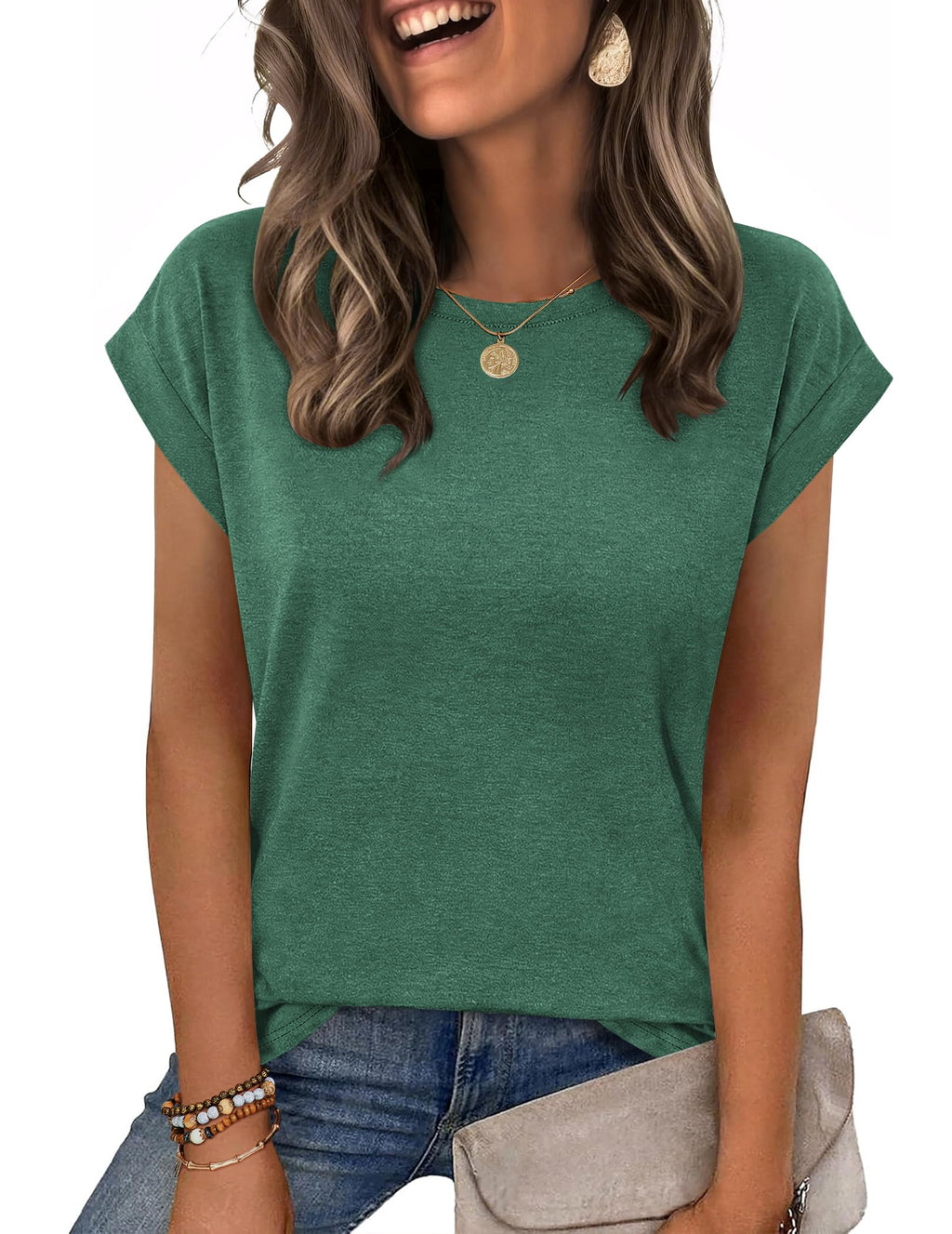 Zeagoo Womens Tops Summer Casual Cap Sleeve Tshirts Shirts Business Blouses Jansha Store
