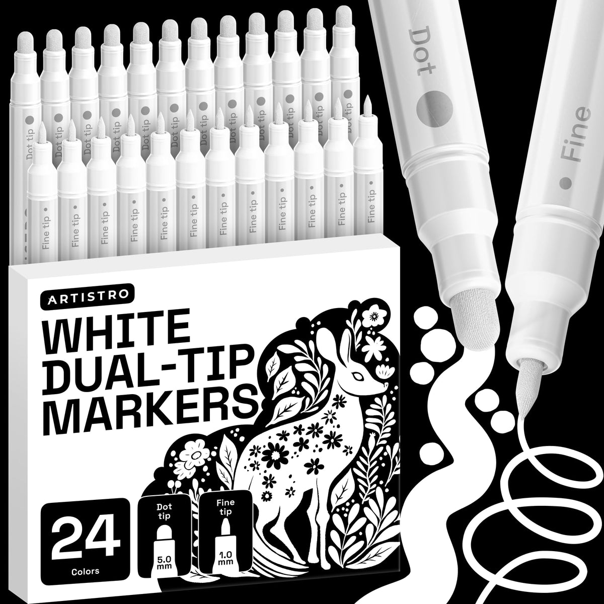 ARTISTRO 36 Multicolor Dual-Tip Acrylic Paint Marker Pens Jansha Store