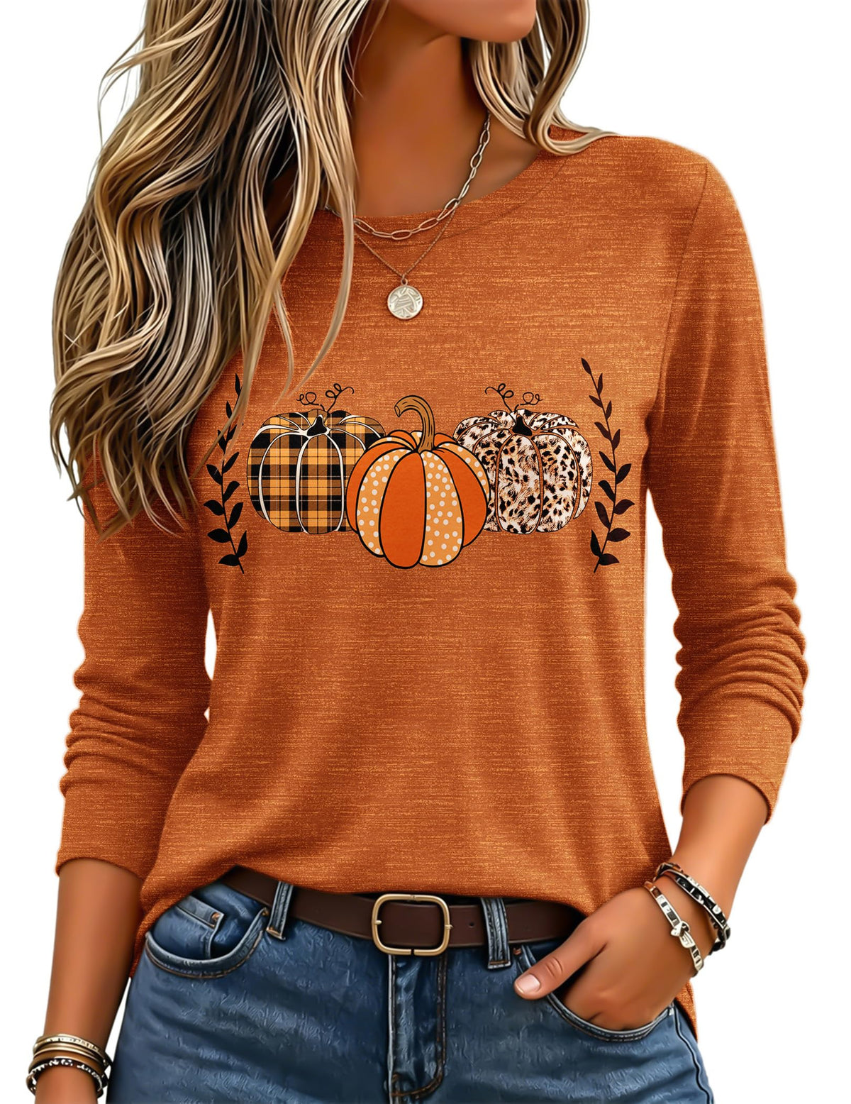 Zeagoo Women's Casual Shirts Long Sleeve Tops Crewneck Tshirts Fall Clothes Jansha Store