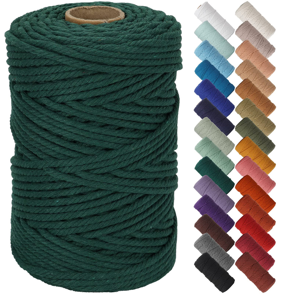 NOANTA Baby Blue Macrame Cord 3mm x 109yards, Cotton Rope Macrame Yarn Jansha Store