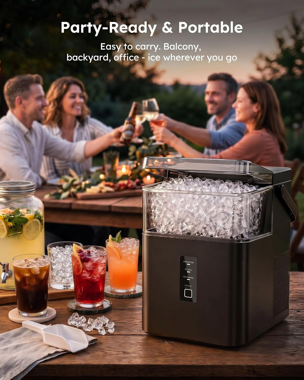 Nugget Ice Maker Countertop 38 lbs/Day Fast Chewable Ice in 5 Mins Jansha Store