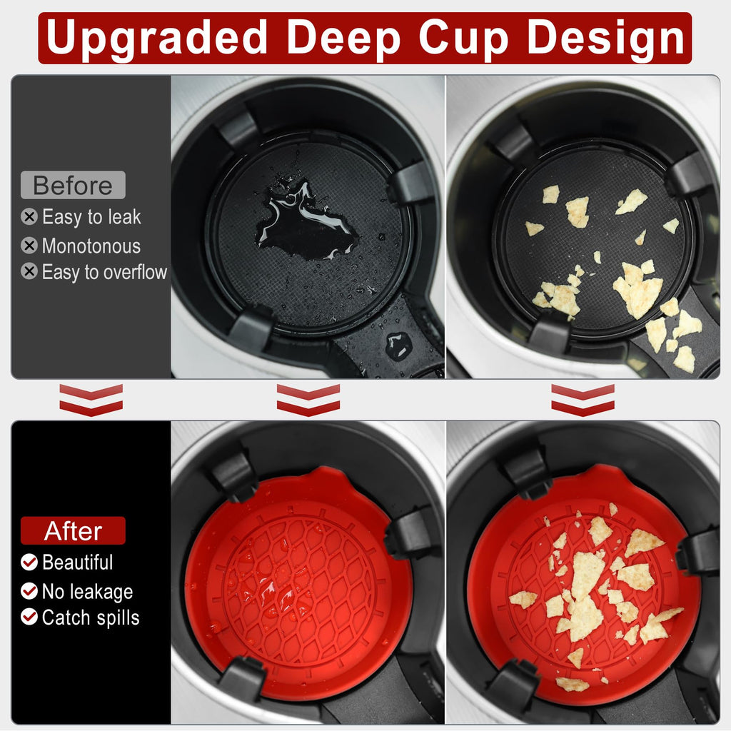 SINGARO Car Cup Holder Coaster, Silicone Cup Holder Insert, Universal Non-Slip Cup Holders, Car Accessories Interior for Women and Man Interior Sets 4 Pack Black Jansha Store
