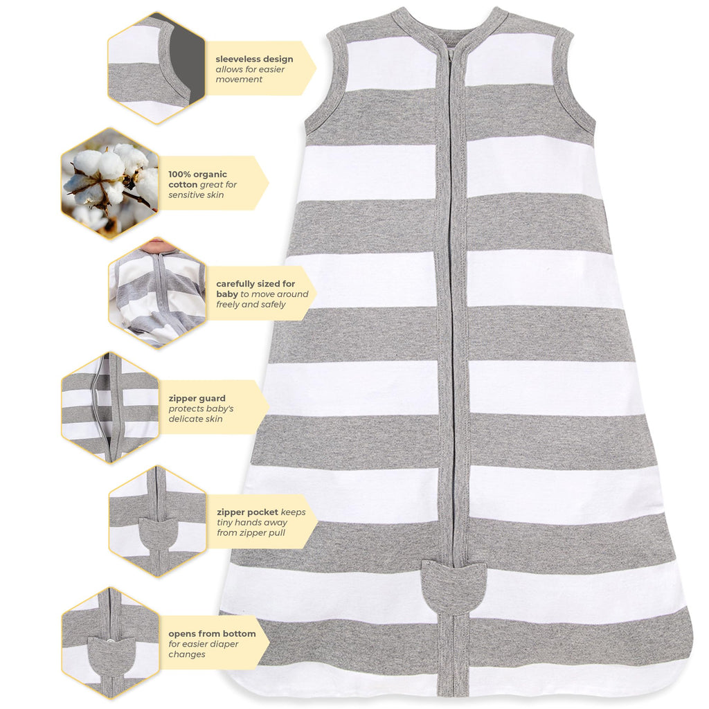 Burt's Bees Baby Infant Wearable Blanket, Organic Cotton Unisex Beekeeper - Light Weight 0.5 TOG or Medium Weight 1.5 TOG Jansha Store