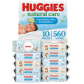 Huggies Natural Care Cucumber, Aloe and Vitamin E Baby Wipes, Hypoallergenic, Scented, 10 Flip-Top Packs (560 Wipes Total), Packaging May Vary Jansha Store