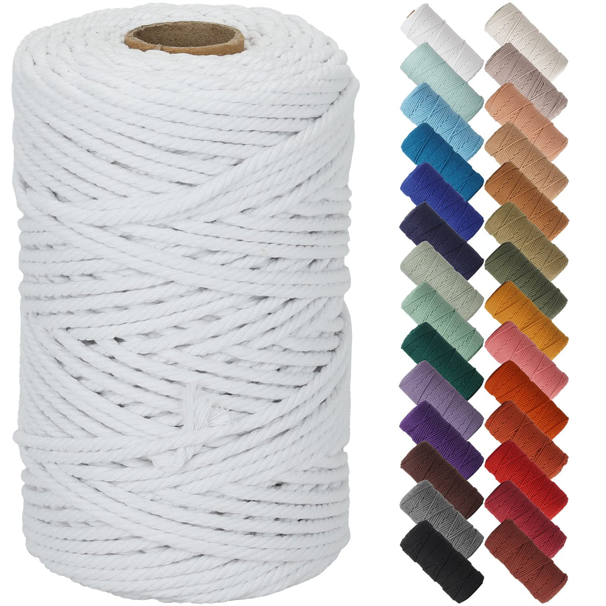 NOANTA Baby Blue Macrame Cord 3mm x 109yards, Cotton Rope Macrame Yarn Jansha Store