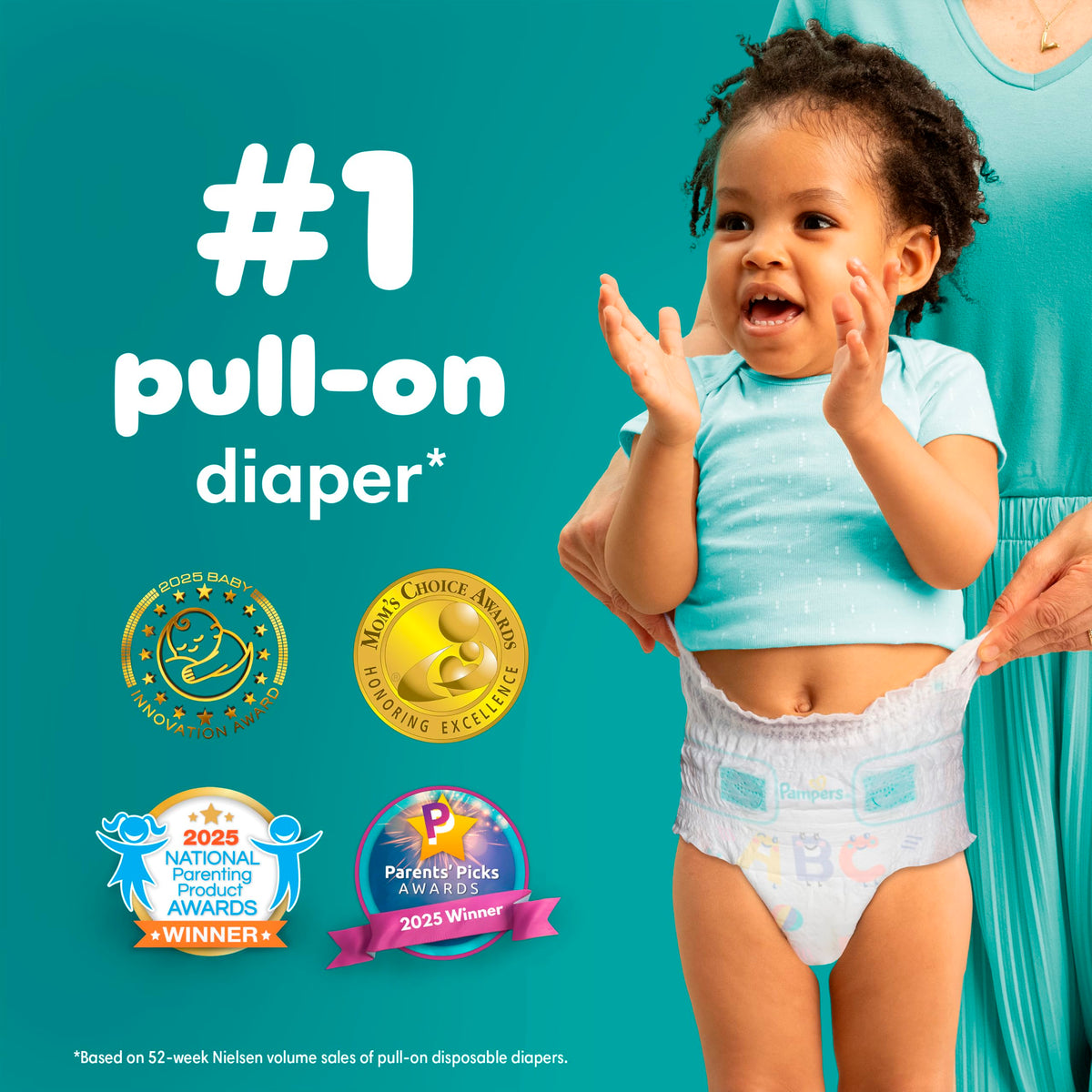 Pampers Diapers - Cruisers 360 - Size 5, 128 Count, up to 100% Leakproof Pull-On Diaper for Active Babies Jansha Store