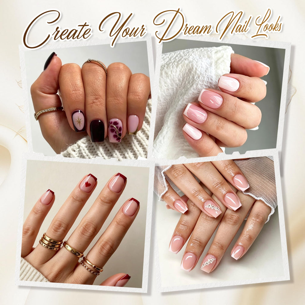 UNA GELLA Short Almond Nail Tips 504PCS Short Fake Nails Soft Press Ons Jansha Store
