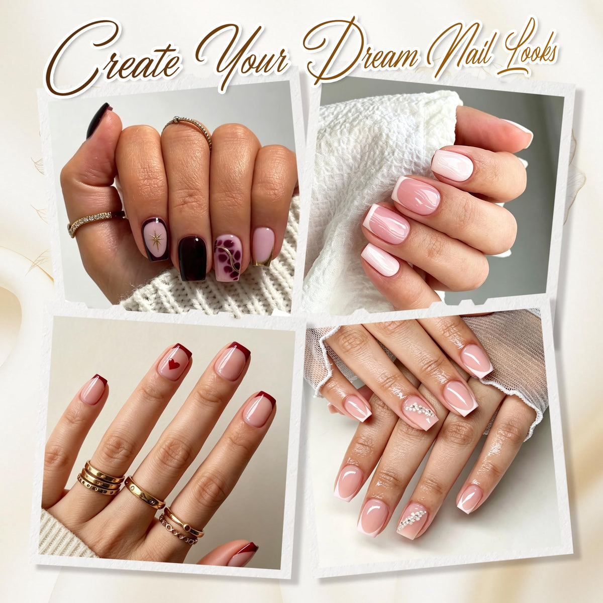 UNA GELLA Short Almond Nail Tips 504PCS Short Fake Nails Soft Press Ons Jansha Store