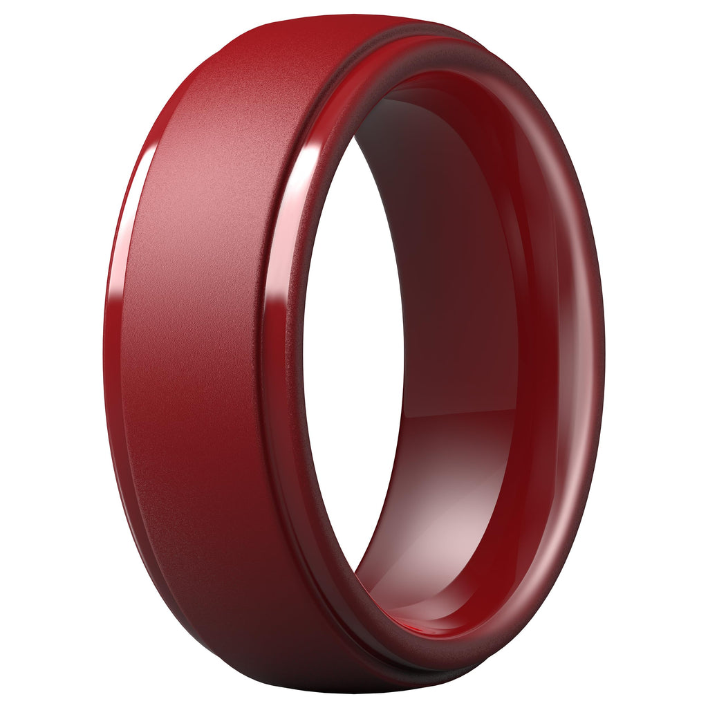 ThunderFit Silicone Rings for Men, Step Edge Rubber Wedding Bands 10mm Wide Jansha Store