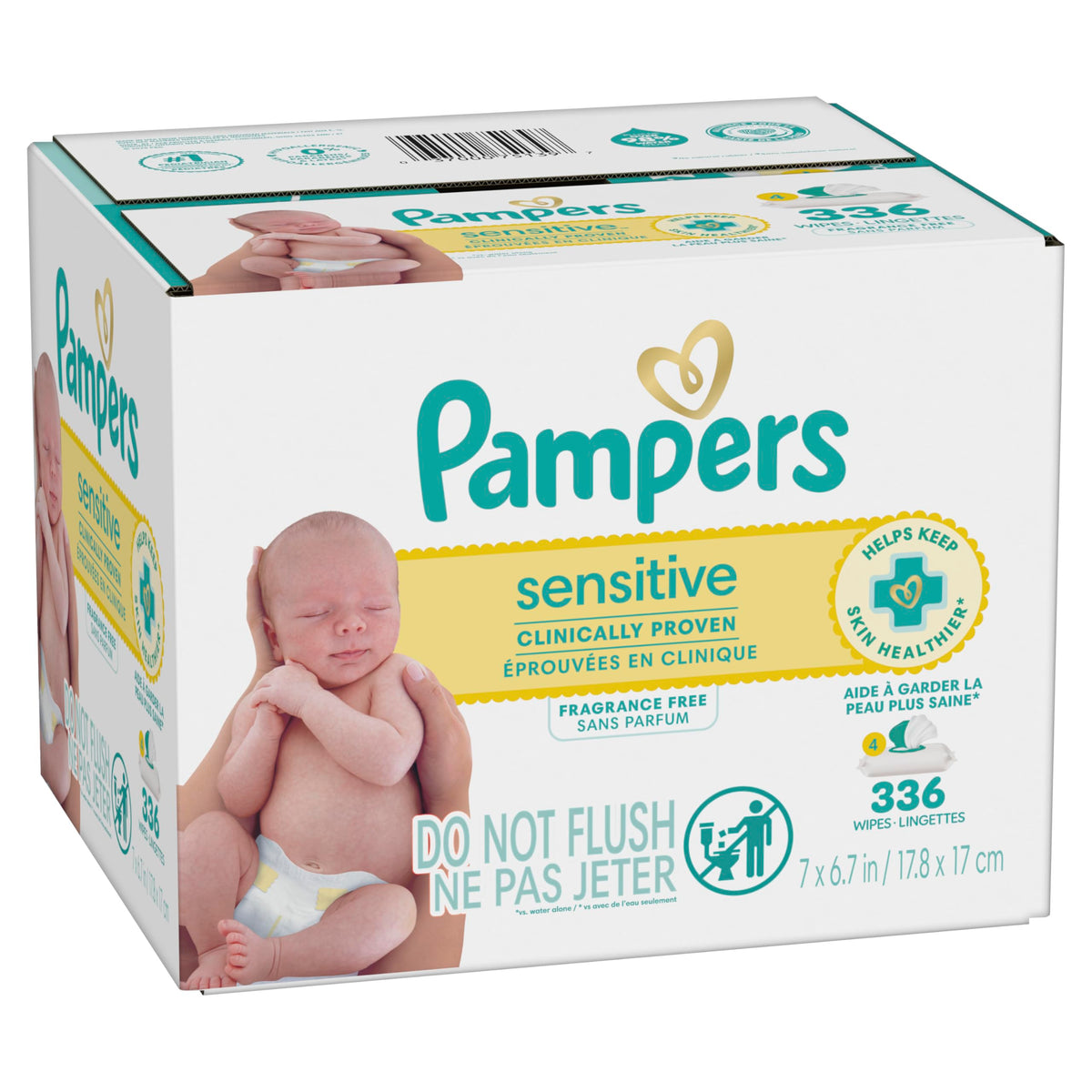 Pampers Sensitive Baby Wipes, Unscented, Fragrance Free, Clinically Proven, Water Based, Hypoallergenic, Multi-Use, Hand Wipes, 1008 Wipes Total (18X Flip-Top Packs) Jansha Store