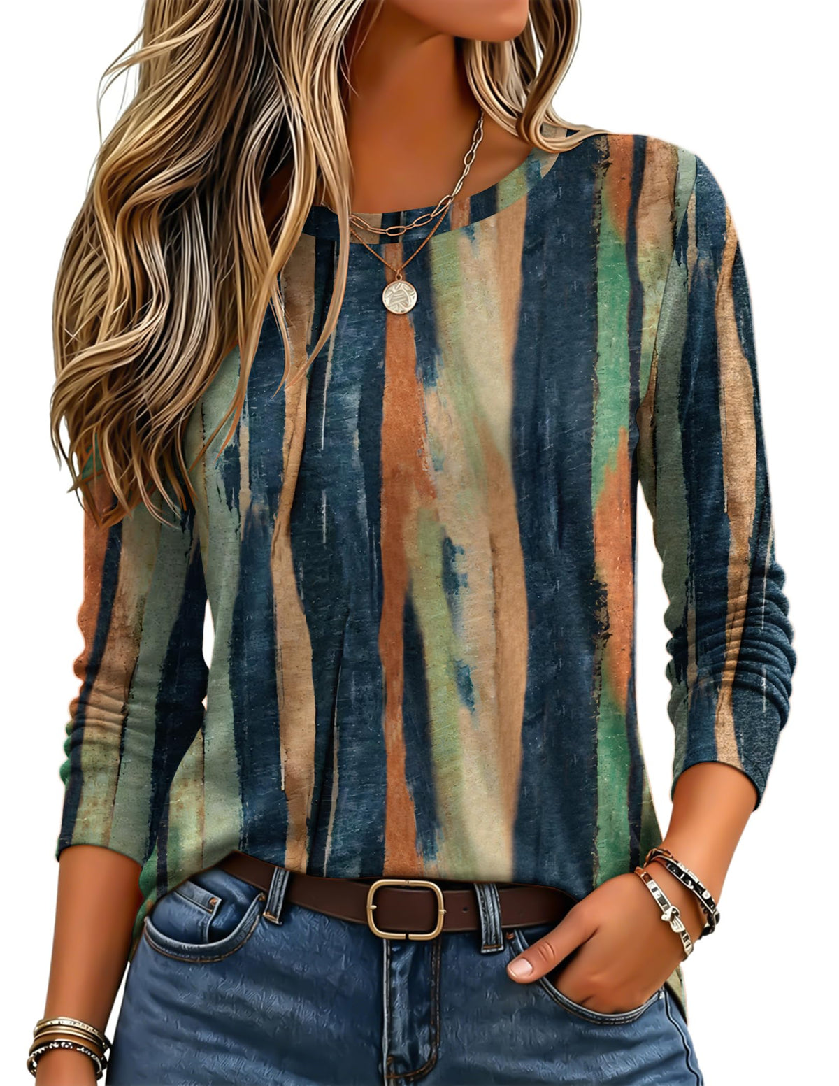Zeagoo Women's Casual Shirts Long Sleeve Tops Crewneck Tshirts Fall Clothes Jansha Store