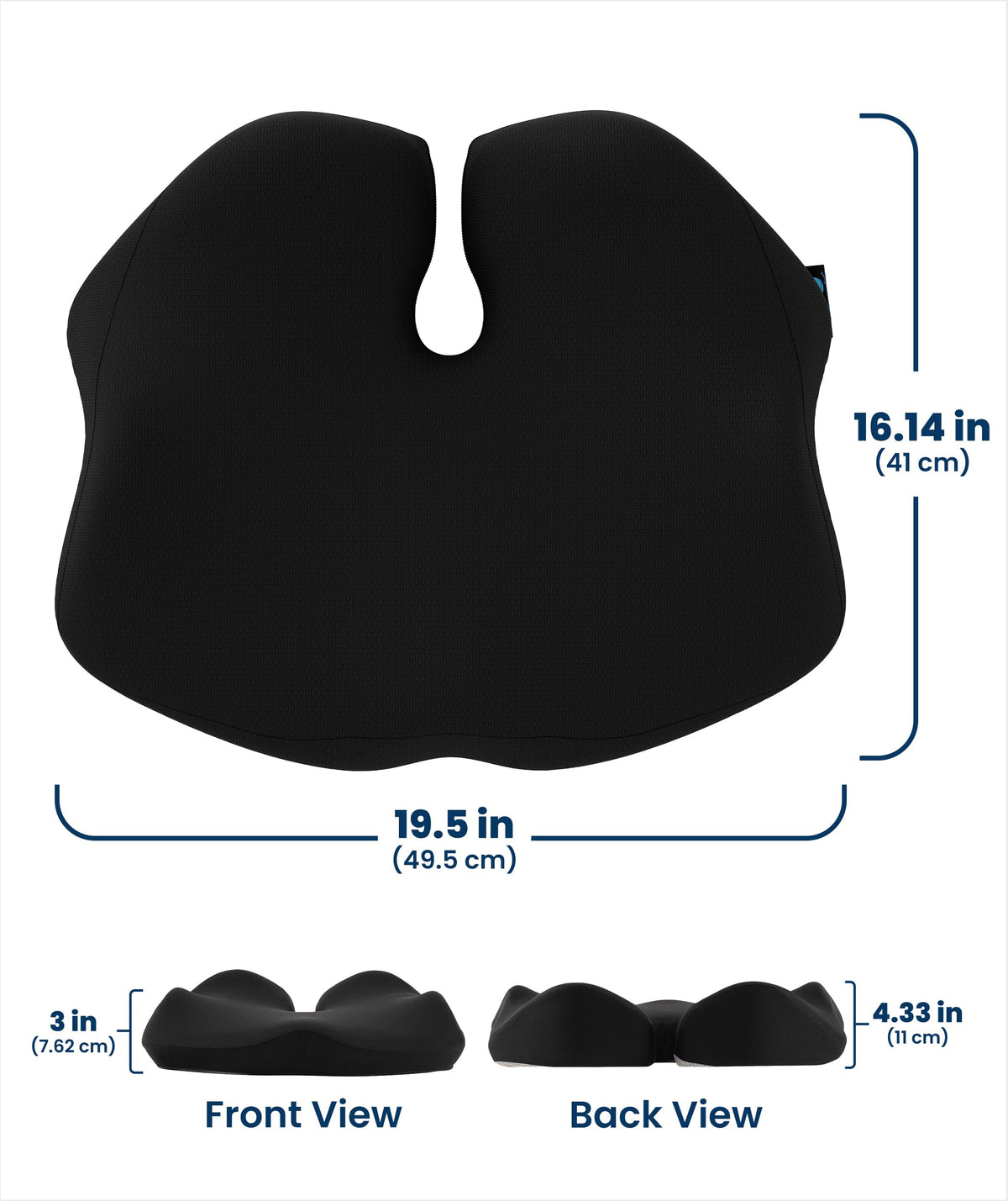 Everlasting Comfort Doctor Recommended Memory Foam Seat Cushion for Office Chairs & Car - Ergonomic Office Desk Accessories - Cushions for Tailbone Pain Relief, Sciatica (Black, Large) Jansha Store