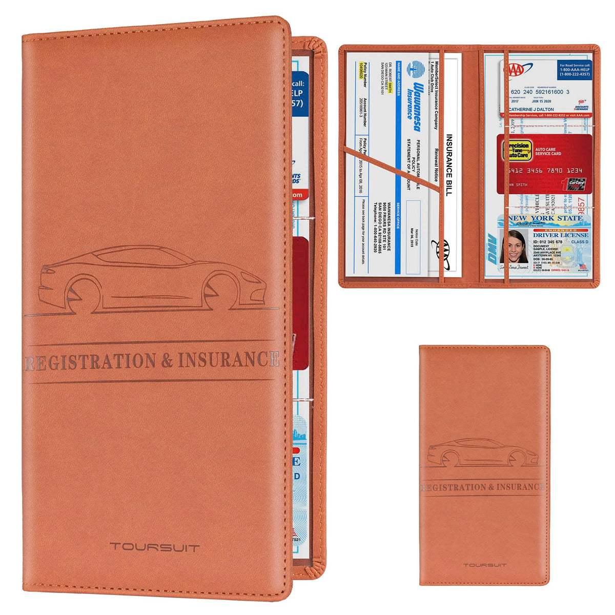 TOURSUIT Car Registration and Insurance Card Holder, Marble Black Jansha Store