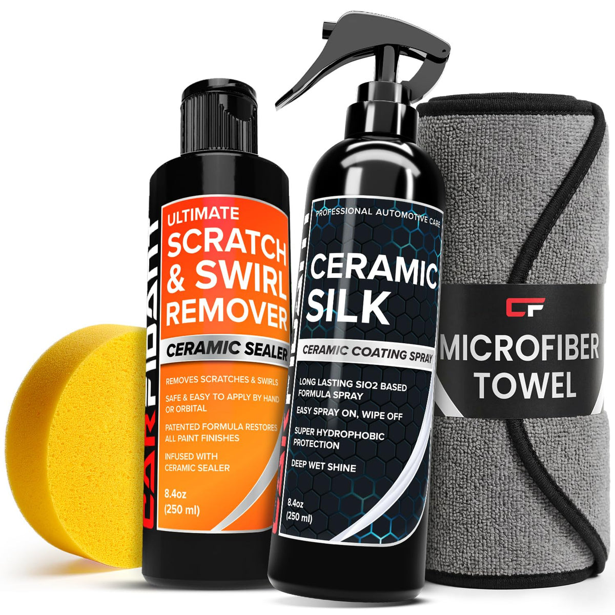 Carfidant Scratch Repair and Swirl Remover - Car Paint Scratch Remover & Restorer Kit with Buffer Pad - Polishing & Waxing Kits - Compound for Vehicles Paint Repair - 8.4 fl. Oz. Jansha Store
