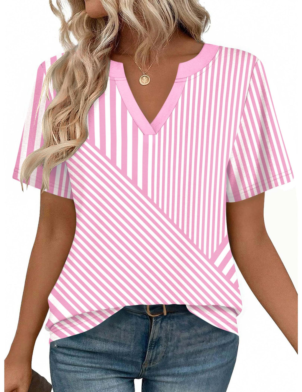 Zeagoo Womens Tops Short Sleeve V Neck Tee Shirts Cute Dressy Casual Jansha Store