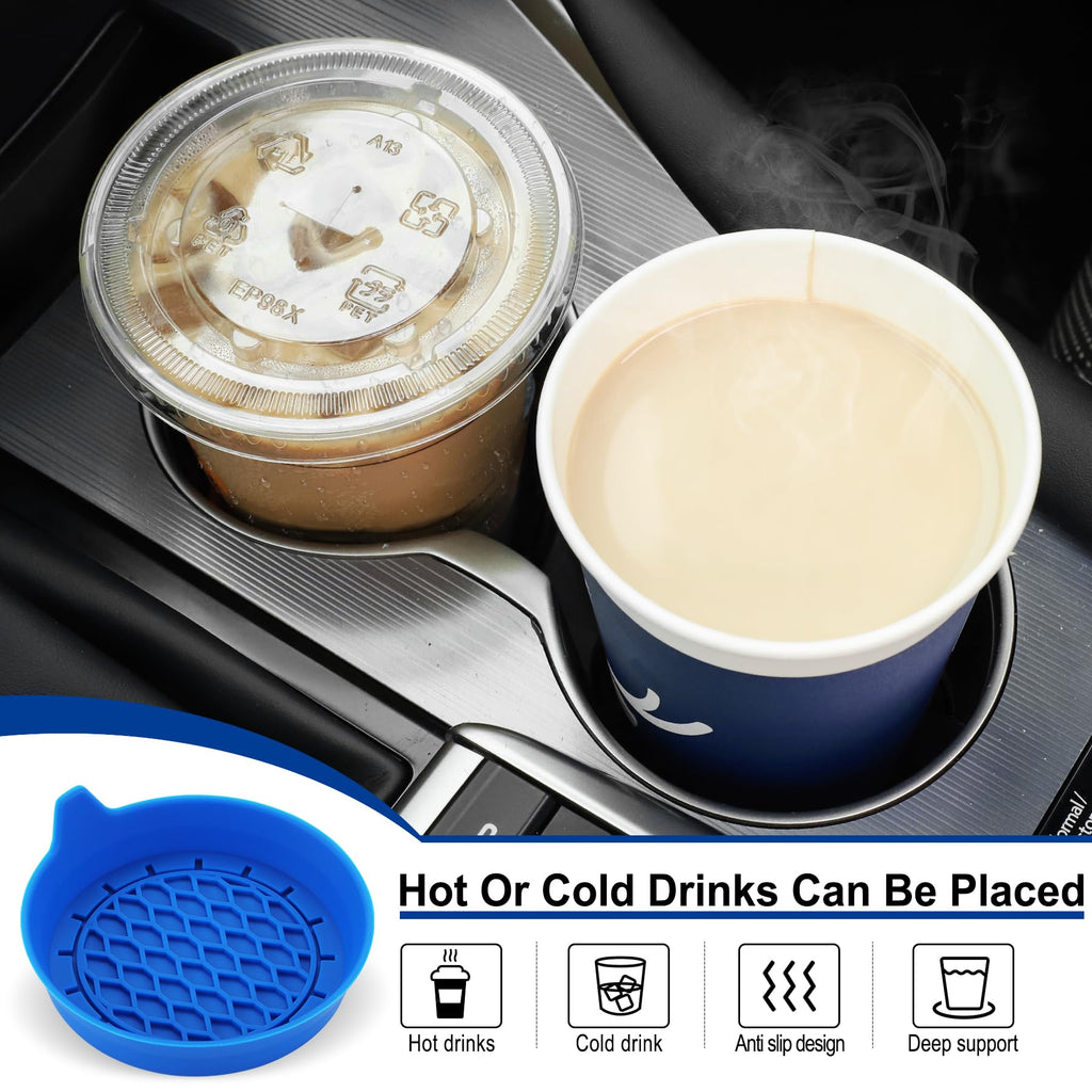SINGARO Car Cup Holder Coaster, Silicone Cup Holder Insert, Universal Non-Slip Cup Holders, Car Accessories Interior for Women and Man Interior Sets 4 Pack Black Jansha Store