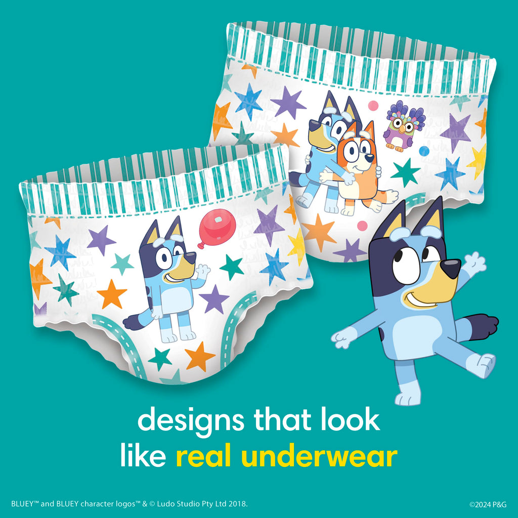 Easy Ups Girls & Boys Potty Training Pants, Size 7 (5T-6T), 84 Count, Bluey Absorbent Pull Up Training Underwear, Up to 100% Leakproof Day and Night, Hypoallergenic Jansha Store