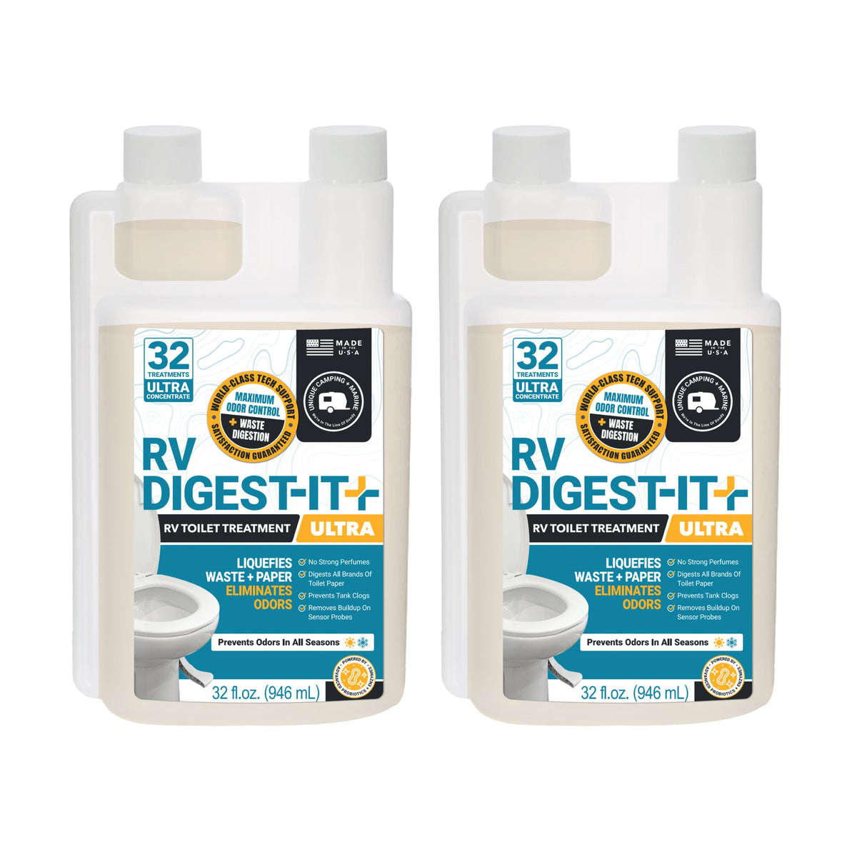 Unique RV Toilet Treatment, RV Digest-It Ultra Liquid, 32 Uses Jansha Store