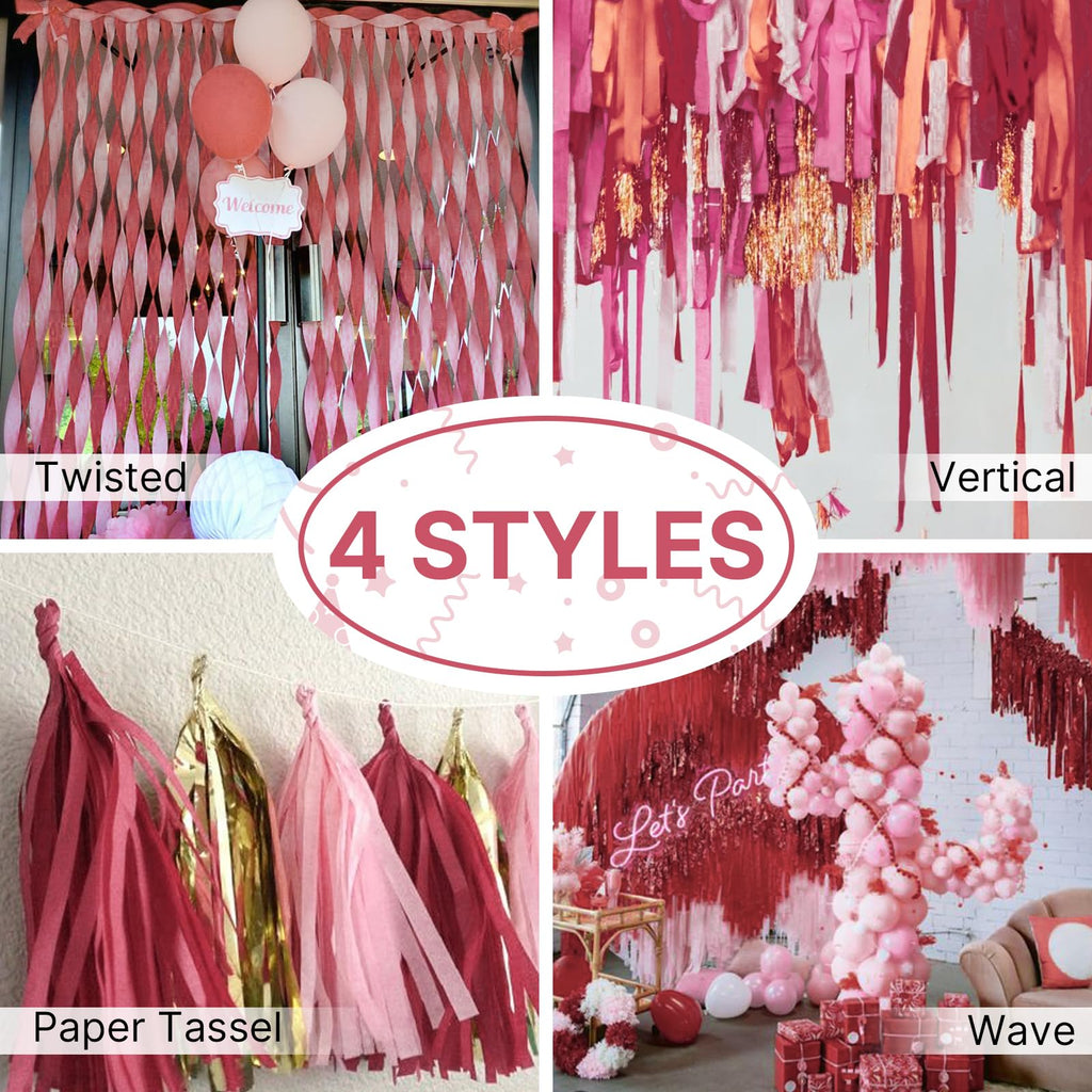 PartyWoo Yellow Crepe Paper Streamers 4pcs 328 FT Yellow Streamers Jansha Store