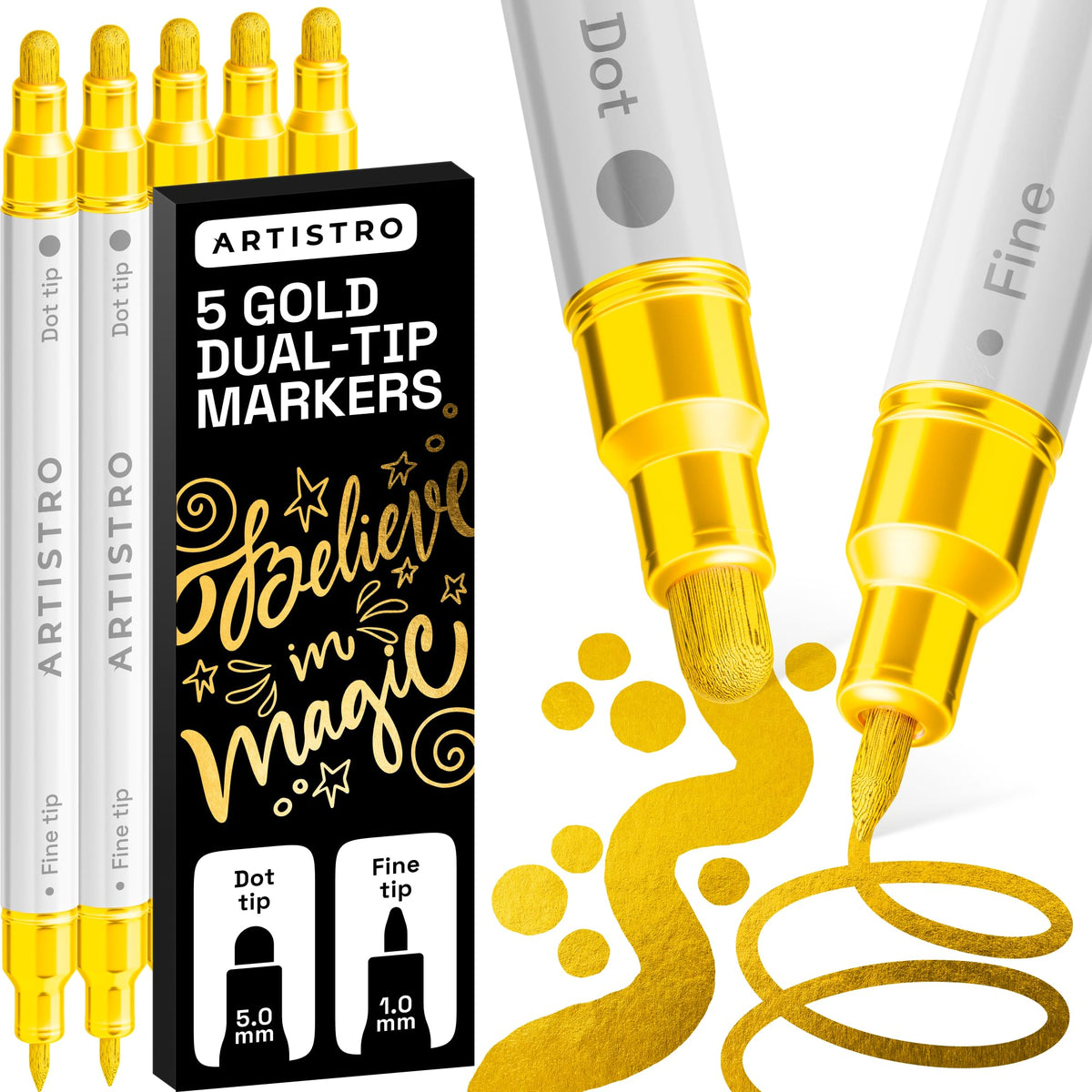 ARTISTRO 36 Multicolor Dual-Tip Acrylic Paint Marker Pens Jansha Store