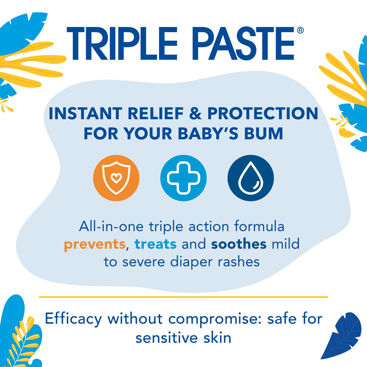 Triple Paste Diaper Rash Cream, Zinc Oxide Baby Ointment, 16 oz Jansha Store