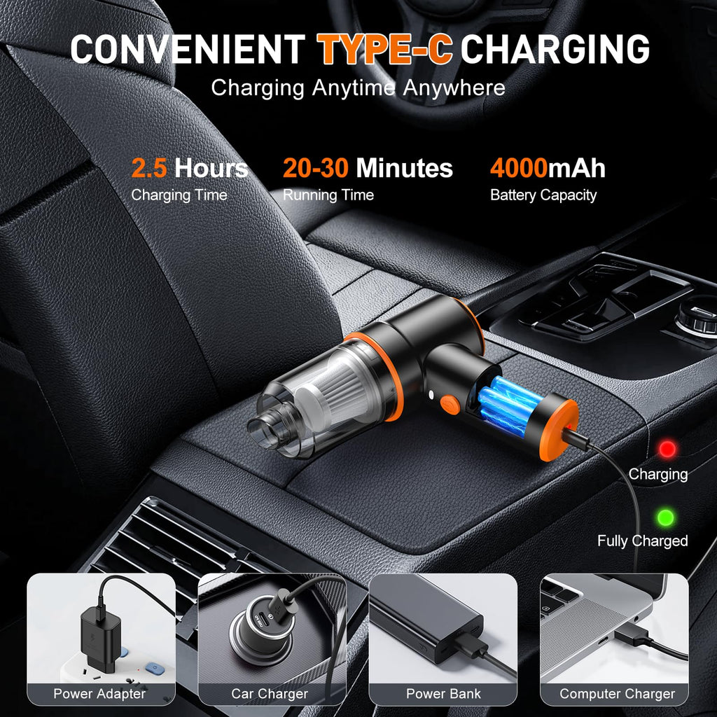 KMM Handheld Car Vacuum Cleaner, Hand Held Vacuum & Air Duster Jansha Store