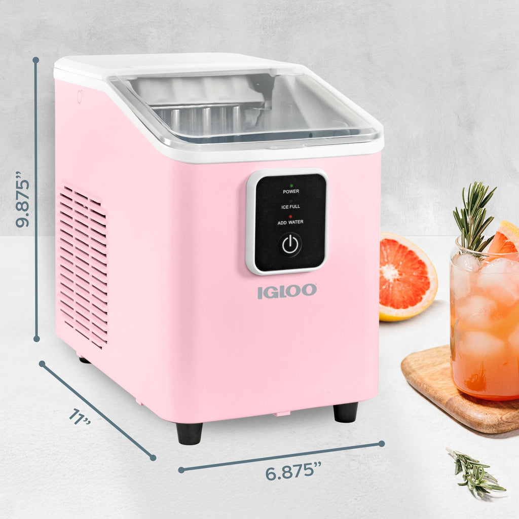 Igloo Portable Ice Maker with Scoop - Ice Maker with LED Control Panel & 1.5 Quart Water Tank - Stainless Ice Cube Maker Produces 26 Lbs. of Ice in 24 Hours with 9 Large or Small Cubes in 7 Minutes Jansha Store