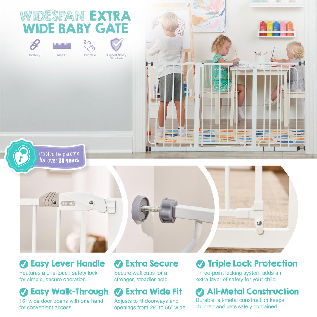 Regalo Safety 29"-38.5" Easy Step Baby Gate, Bottom of Stairs & Doorways Jansha Store