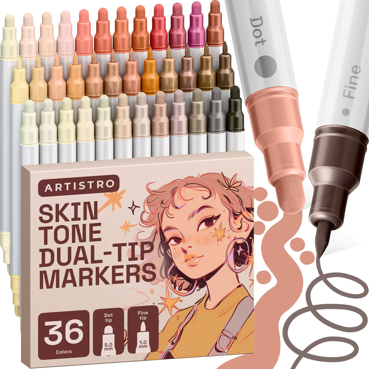 ARTISTRO 36 Multicolor Dual-Tip Acrylic Paint Marker Pens Jansha Store