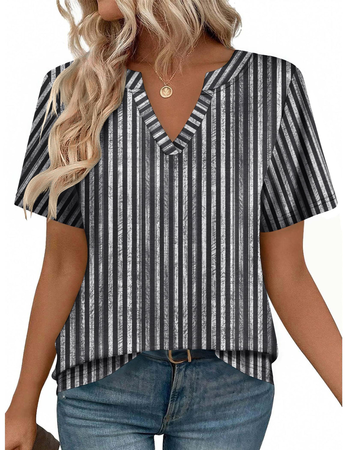Zeagoo Womens Tops Short Sleeve V Neck Tee Shirts Cute Dressy Casual Jansha Store