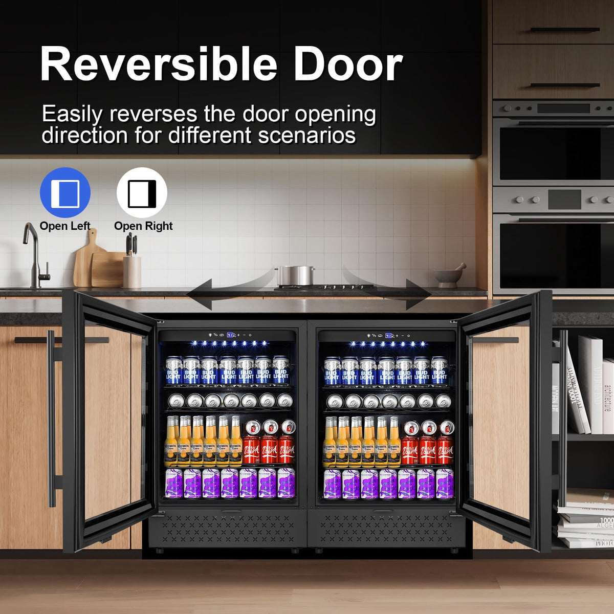 24 Inch Upgraded Dual Zone Wine and Beverage Refrigerator Cooler Jansha Store