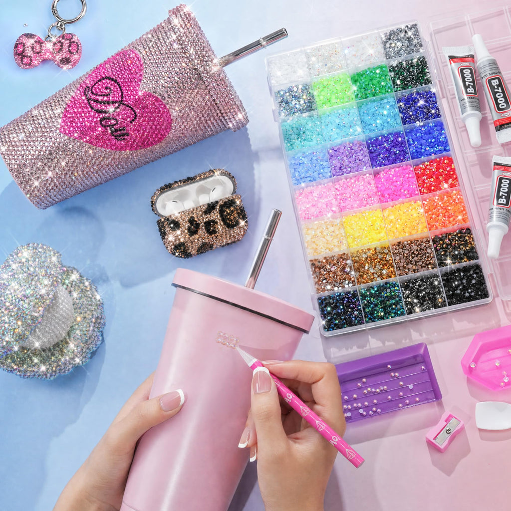 40000 Pcs Resin Jelly Rhinestones for Bedazzling, All-in-One Kit Jansha Store