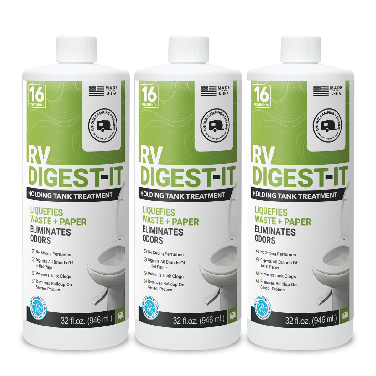 Unique RV Toilet Treatment, RV Digest-It Ultra Liquid, 32 Uses Jansha Store
