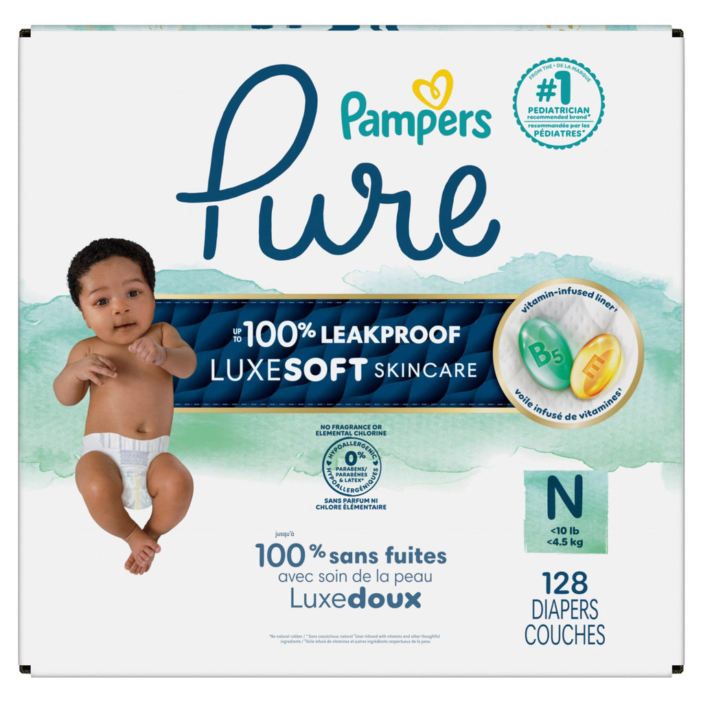 Pampers Pure Baby Diapers, Size 5 (27+ lbs), 132 Jansha Store