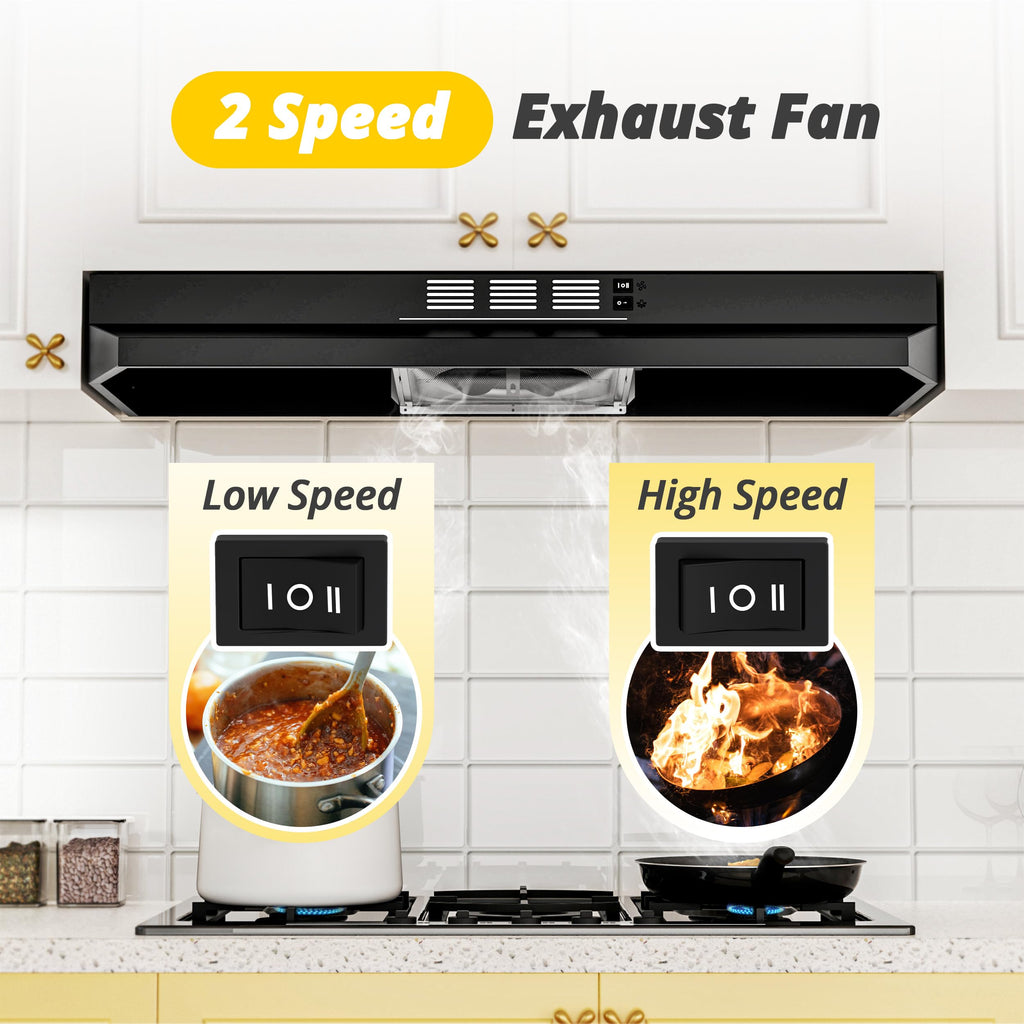 FIREGAS Range Hood 30 inch Under Cabinet, White Range Hood, Kitchen Hood Jansha Store