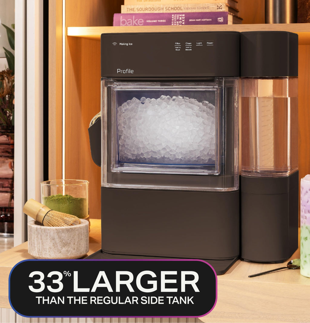 GE Profile Opal Ultra, Countertop Nugget Ice Maker, 1 Gal XL Side Tank, *Amazon Exclusive*, 38 lbs/Day, Pebble Pellet Crushed Ice Machine, WiFi Stainless Steel Jansha Store