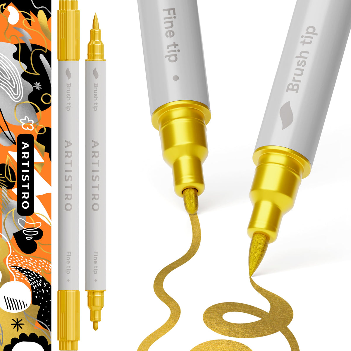 ARTISTRO Gold Dual-Tip Acrylic Paint Pens - Set of 2 Jansha Store