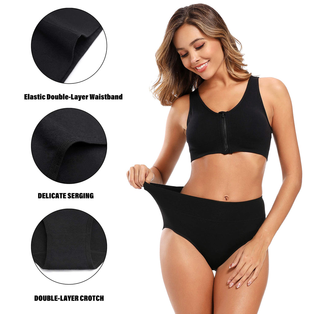 Molasus Women's Cotton Underwear High Waisted Full Coverage Ladies Panties (Regular & Plus Size) Jansha Store