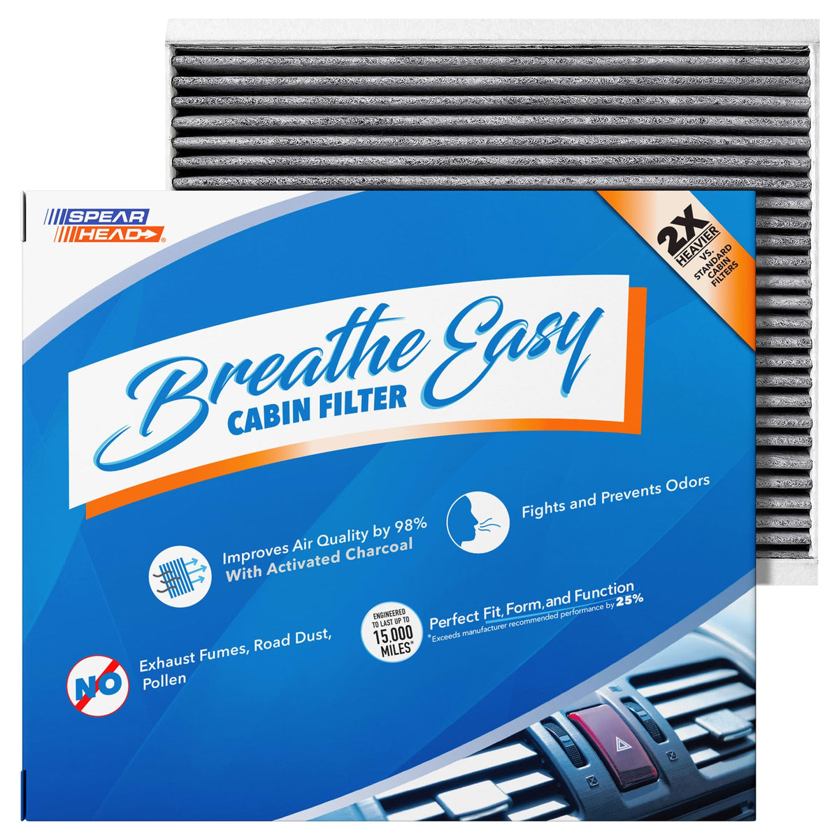 Spearhead Odor Defense Breathe Easy AC & Heater Cabin Air Filter (BE-157) Jansha Store