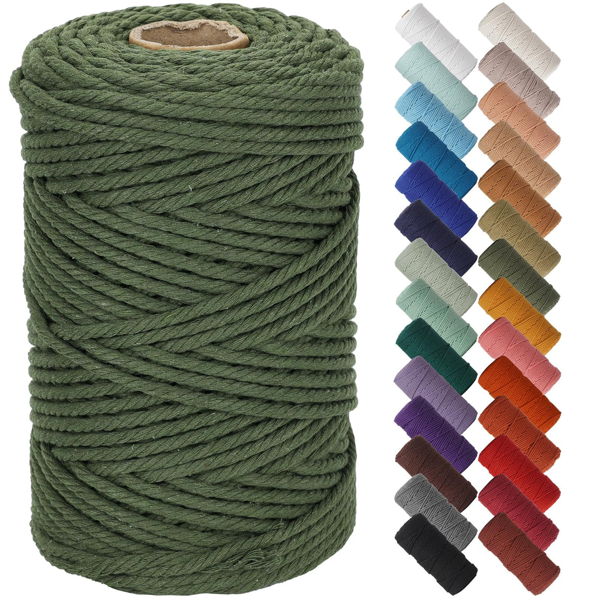 NOANTA Baby Blue Macrame Cord 3mm x 109yards, Cotton Rope Macrame Yarn Jansha Store