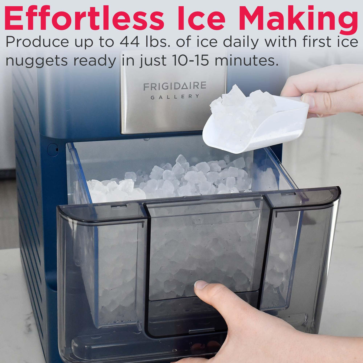 Frigidaire, 26 lb per Day, Countertop Bullet Ice Maker, Stainless Steel Jansha Store