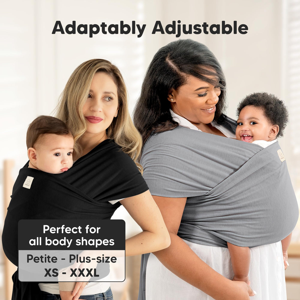 KeaBabies Baby Wrap Carrier, All in 1 Original Baby Carrier, Trendy Black Jansha Store