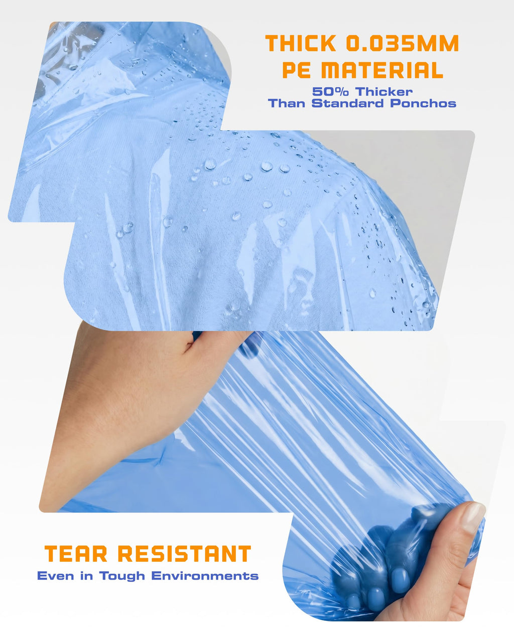 Hagon PRO Disposable Rain Ponchos for Adults, Hooded Poncho, Family 5 Pack Jansha Store