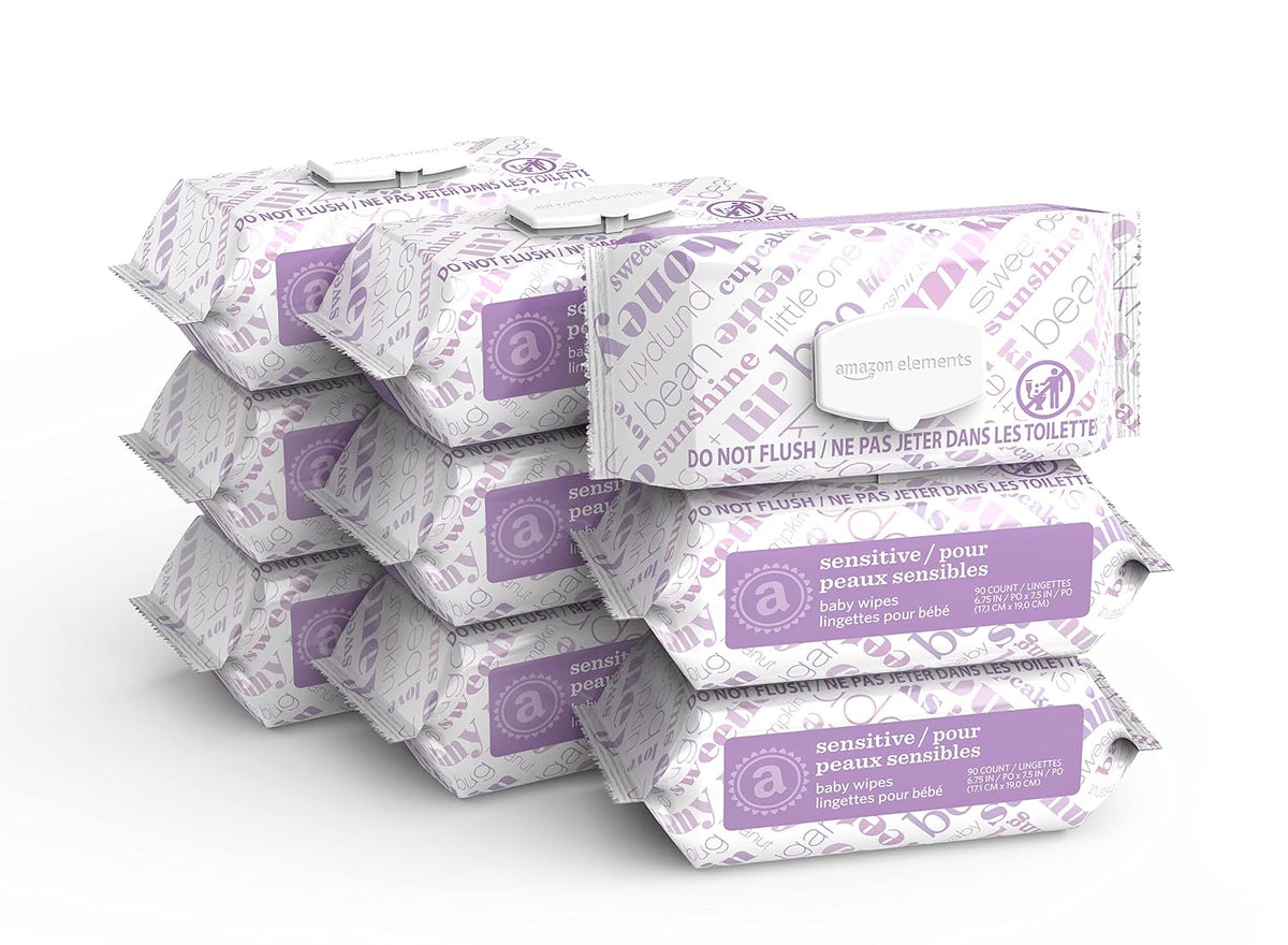 Amazon Elements Baby Wipes, Sensitive, 810 Count Flip-Top Packs Jansha Store