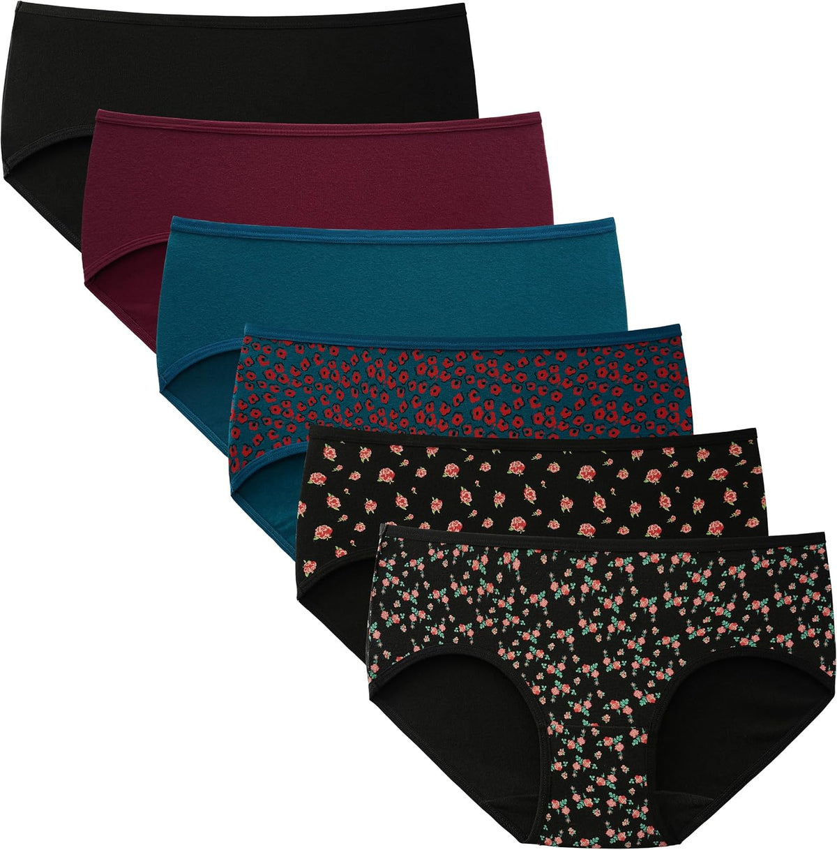 INNERSY Womens Underwear Cotton Hipster Panties Regular & Plus Size 6-Pack Jansha Store