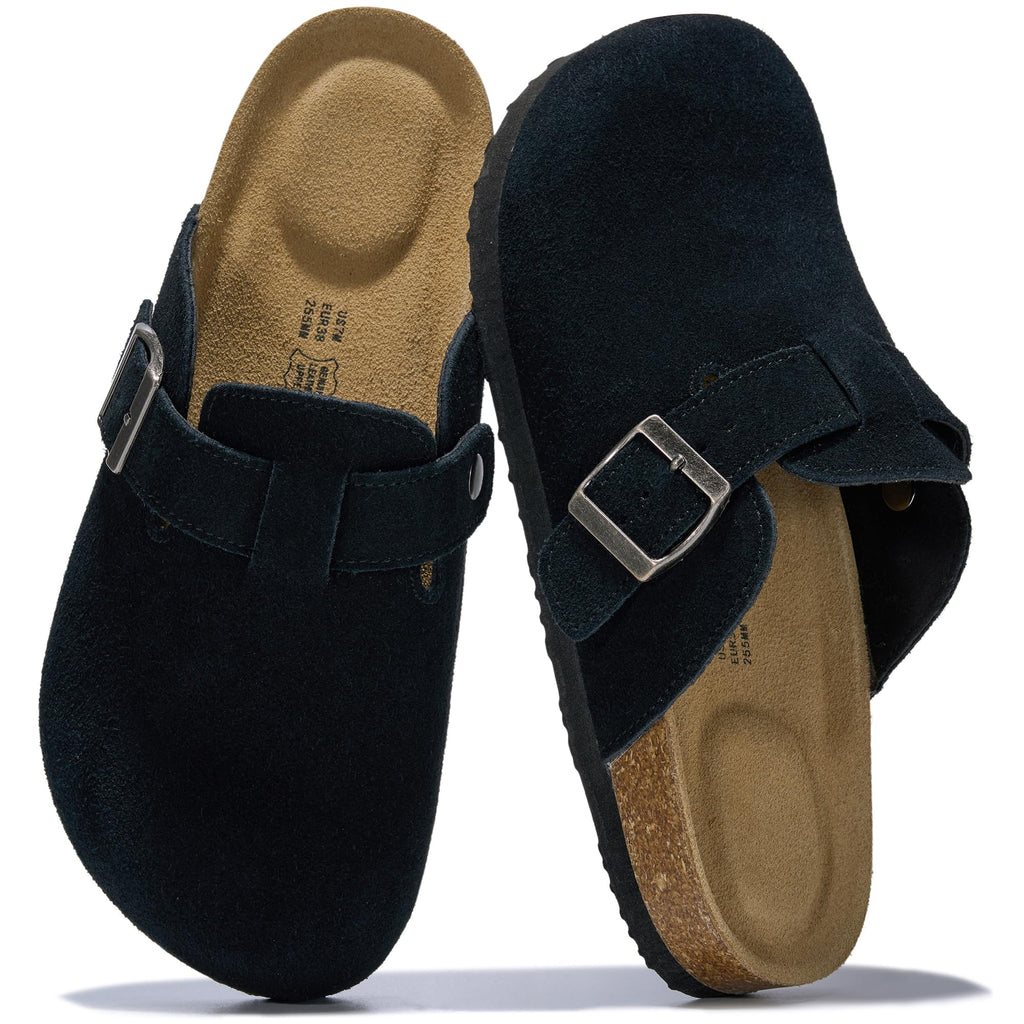 Project Cloud 100% Genuine Leather Womens Cork Footbed Clogs for Women Jansha Store