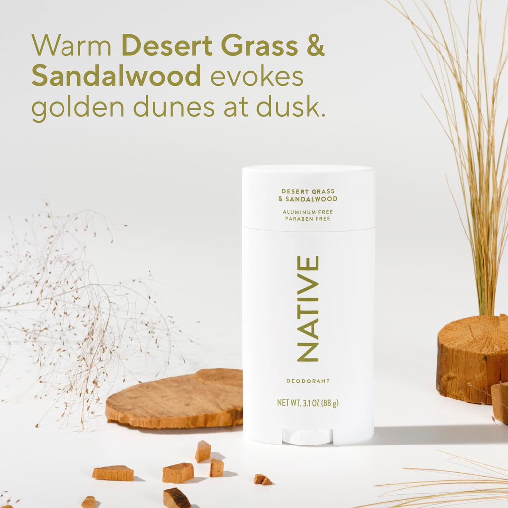 Native Aluminum Free Deodorant, Vanilla & Sandalwood, Large Size Stick, 72 Hour Odor Control, for Women & Men, Contains Naturally Derived Ingredients, 3.1 oz Jansha Store
