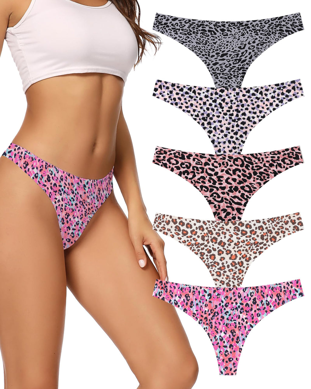 voenxe Seamless Women Underwear Thongs,No Show Ladies Workout Thong,5 Pack Jansha Store