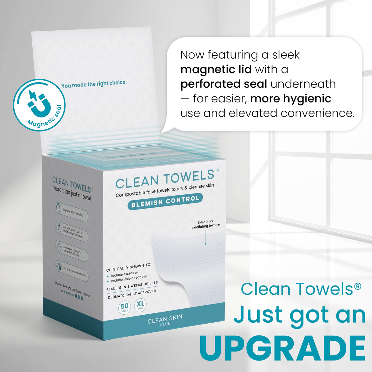 Clean Skin Club Clean Towels XL® Original 50 Ct + Healthy Aging 10ct Travel Pack Duo, 100% USDA Biobased Disposable Face Towels, Makeup Remover Dry Wipes, Ultra Soft, Smooths Fine Lines & Wrinkles Jansha Store