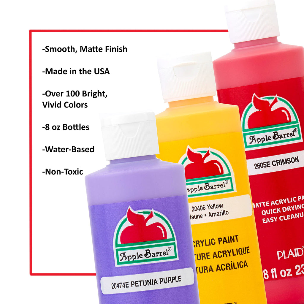 Apple Barrel Acrylic Paint in Assorted Colors (8 Ounce), 20403 White Jansha Store